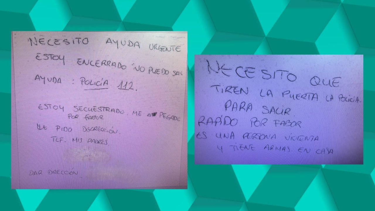 Un hombre secuestrado en Vallecas pide auxilio a través de servilletas: "Estoy encerrado, no puedo salir. Llamad a la Policía"