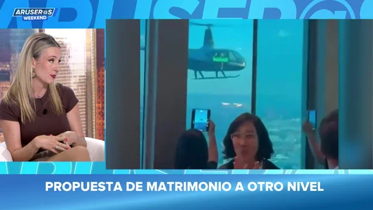 Un 'sí, quiero' de altura: le pide matrimonio con un cartel desde un helicóptero mientras cenan en un rascacielos Un 'sí, quiero' de altura: le pide matrimonio con un cartel desde un helicóptero mientras cenan en un rascacielos