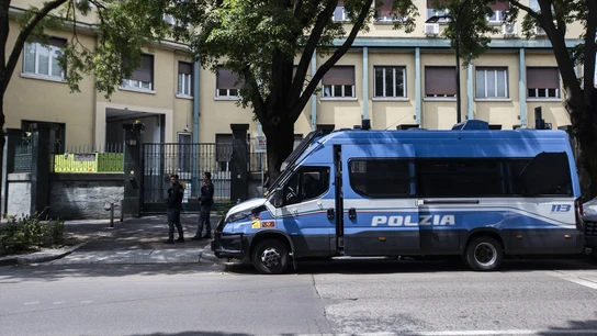Imagen de archivo de un furgón de la Policía italiana Imagen de archivo de un furgón de la Policía italiana