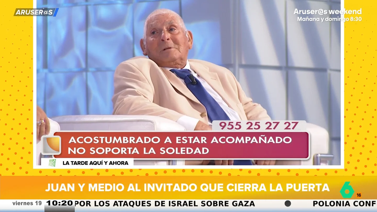 Juan y Medio, al invitado que "no soporta la soledad": "Deja la puerta abierta, por si vienen los de la funeraria" Juan y Medio, al invitado que "no soporta la soledad": "Deja la puerta abierta, por si vienen los de la funeraria"