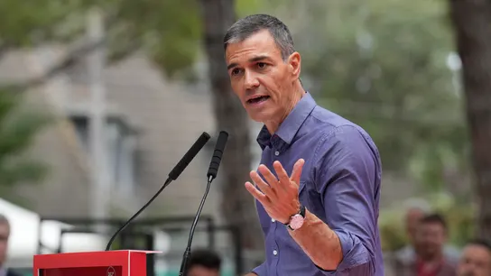 Pedro Sánchez, durante la Fiesta de la Rosa Pedro Sánchez, durante la Fiesta de la Rosa
