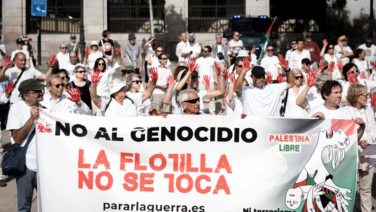 Manifestación en apoyo a la Flotilla hacia Gaza en Madrid Manifestación en apoyo a la Flotilla hacia Gaza en Madrid