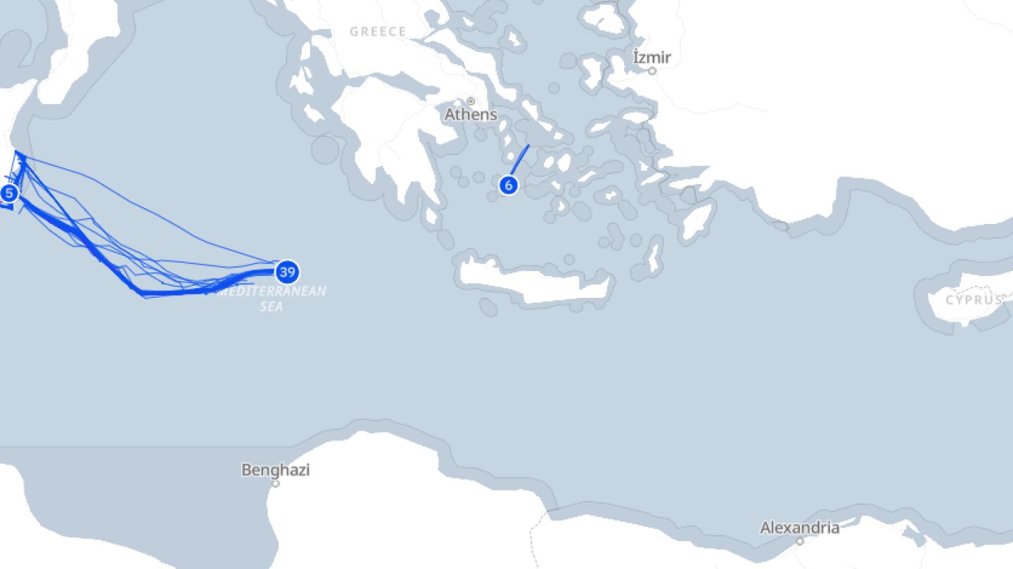 Los barcos de la Flotilla a Gaza, en el Mediterráneo