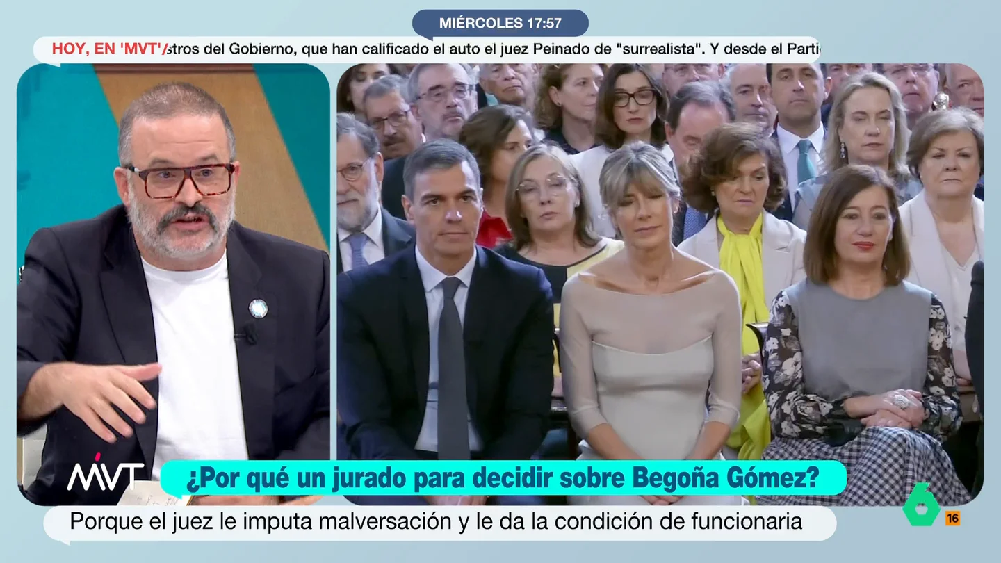 Edu Galán, tajante: "Creo que el juez Peinado está haciendo un juicio absolutamente político" El escritor analiza que el juez Peinado envíe a Begoña Gómez ante un jurado popular por malversación. Galán considera que el juez Peinado "está encajando". "Si el puzle no le funciona de una forma, lo encaja de otra", añade.