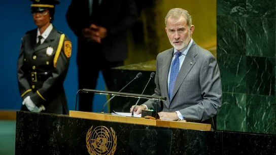 Felipe VI, rey de España, interviene en el debate general de la Asamblea General de las Naciones Unidas. Felipe VI, rey de España, interviene en el debate general de la Asamblea General de las Naciones Unidas.