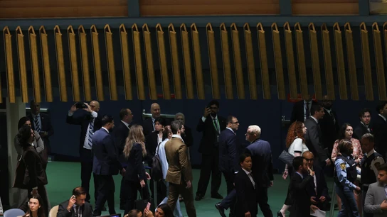 Delegaciones se retiran mientras Netanyahu se prepara para dirigirse a la Asamblea General de la ONU. Delegaciones se retiran mientras Netanyahu se prepara para dirigirse a la Asamblea General de la ONU.