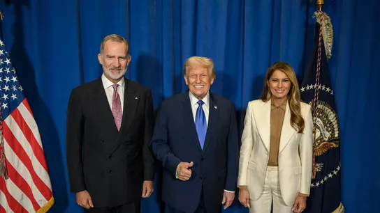 El rey Felipe, con Donald Trump y Melania Trump El rey Felipe, con Donald Trump y Melania Trump