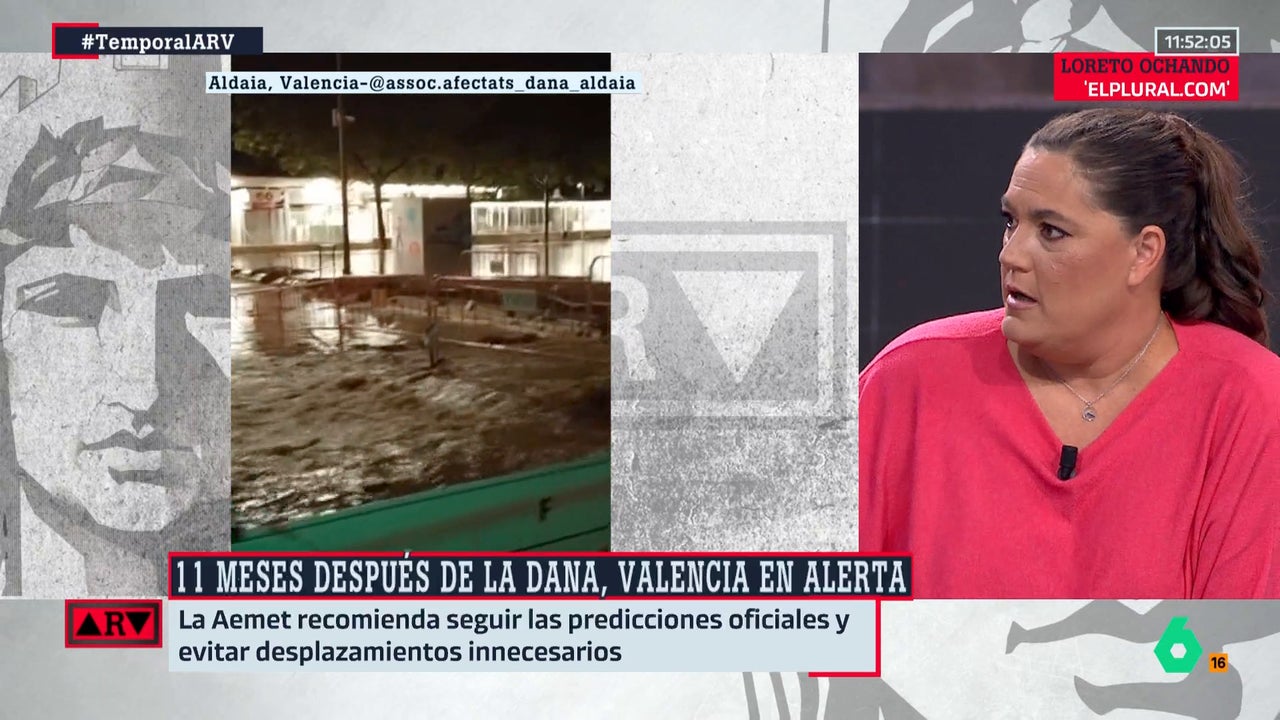 Loreto Ochando, ante la alerta roja en Valencia por lluvia: "Cuando veo que el alcantarillado no está preparado para soportar lo que puede venir, me colapso"