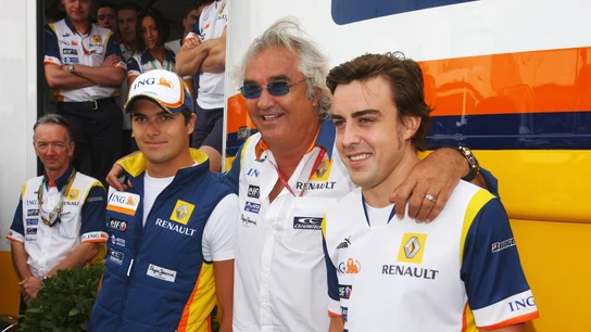 Nelsinho PIquet, Flavio Briatore y Fernando Alonso Nelsinho PIquet, Flavio Briatore y Fernando Alonso