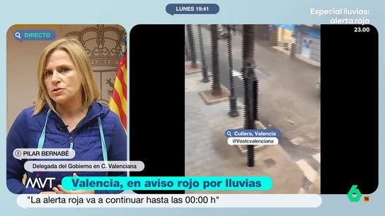 Pilar Bernabé pide no bajar la guardia: "Podría venir un episodio de lluvia intensa en algunos de los municipios más afectados de la DANA" Pilar Bernabé pide no bajar la guardia: "Podría venir un episodio de lluvia intensa en algunos de los municipios más afectados de la DANA"
