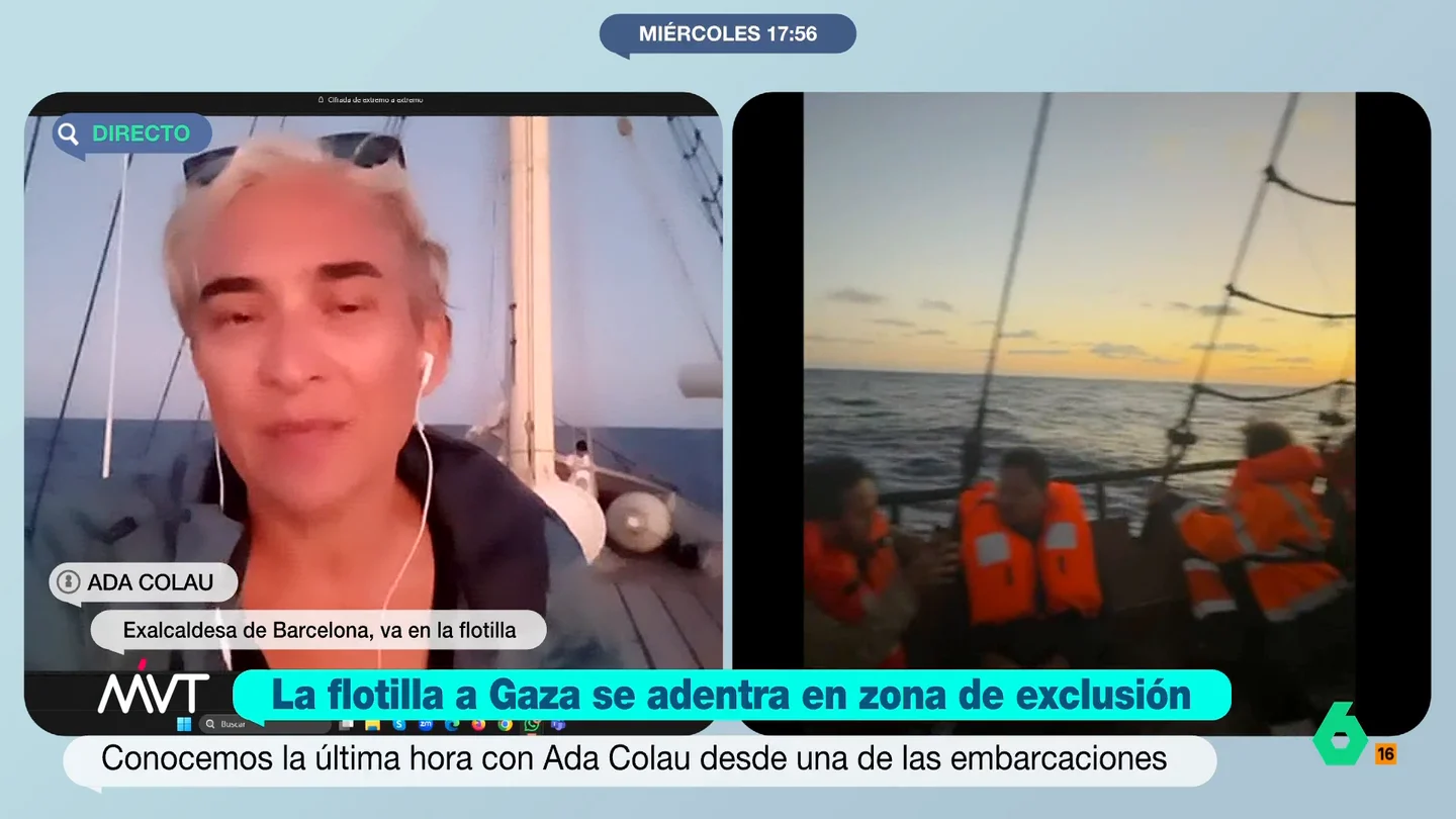 Ada Colau, desde la Flotilla: "Cuando seamos abordados subiremos a cubierta con las manos en alto y el pasaporte en la mano" Ada Colau, desde la Flotilla: "Cuando seamos abordados subiremos a cubierta con las manos en alto y el pasaporte en la mano"