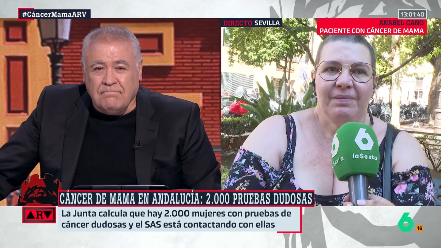 Anabel, afectada por los diagnósticos tardíos de cáncer de mama en Andalucía: "¿Cuántas habrán muerto sin saberlo?" Anabel, afectada por los diagnósticos tardíos de cáncer de mama en Andalucía: "¿Cuántas habrán muerto sin saberlo?"