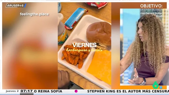Una profesora española que trabaja en EEUU revela el sorprendente menú escolar: "Pizza, pollo frito, hamburguesa..." Una profesora española que trabaja en EEUU revela el sorprendente menú escolar: "Pizza, pollo frito, hamburguesa..."