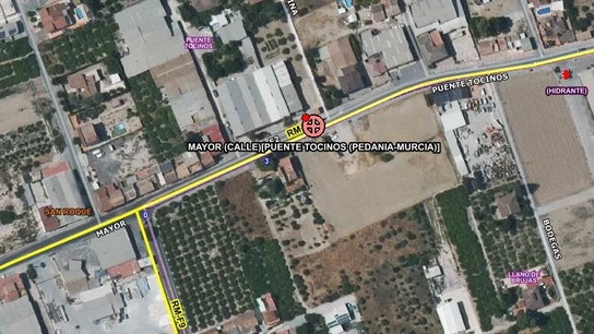 Lugar en el que se encontró el cadáver de un hombre en Murcia Lugar en el que se encontró el cadáver de un hombre en Murcia