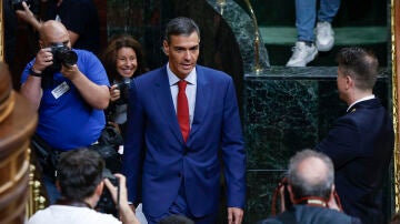 El presidente del Gobierno, Pedro S&aacute;nchez, este mi&eacute;rcoles a su entrada en el Congreso de los Diputados