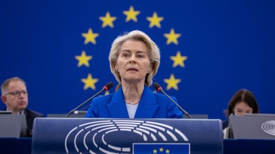 La presidenta de la Comisi&oacute;n Europea, Ursula von der Leyen, interviene en el Parlamento Europeo en Estrasburgo