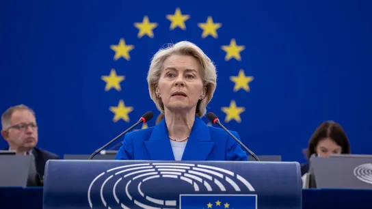 La presidenta de la Comisión Europea, Ursula von der Leyen, interviene en el Parlamento Europeo en Estrasburgo La presidenta de la Comisión Europea, Ursula von der Leyen, interviene en el Parlamento Europeo en Estrasburgo