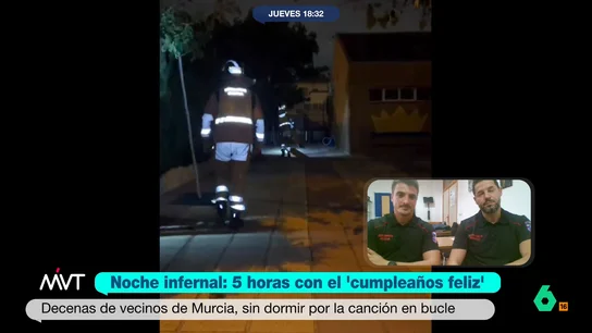 Los Bomberos de Murcia relatan el apagado del 'Cumpleaños Feliz' infinito: "Cortamos directamente los cables de los altavoces" Los Bomberos de Murcia relatan el apagado del 'Cumpleaños Feliz' infinito: "Cortamos directamente los cables de los altavoces"