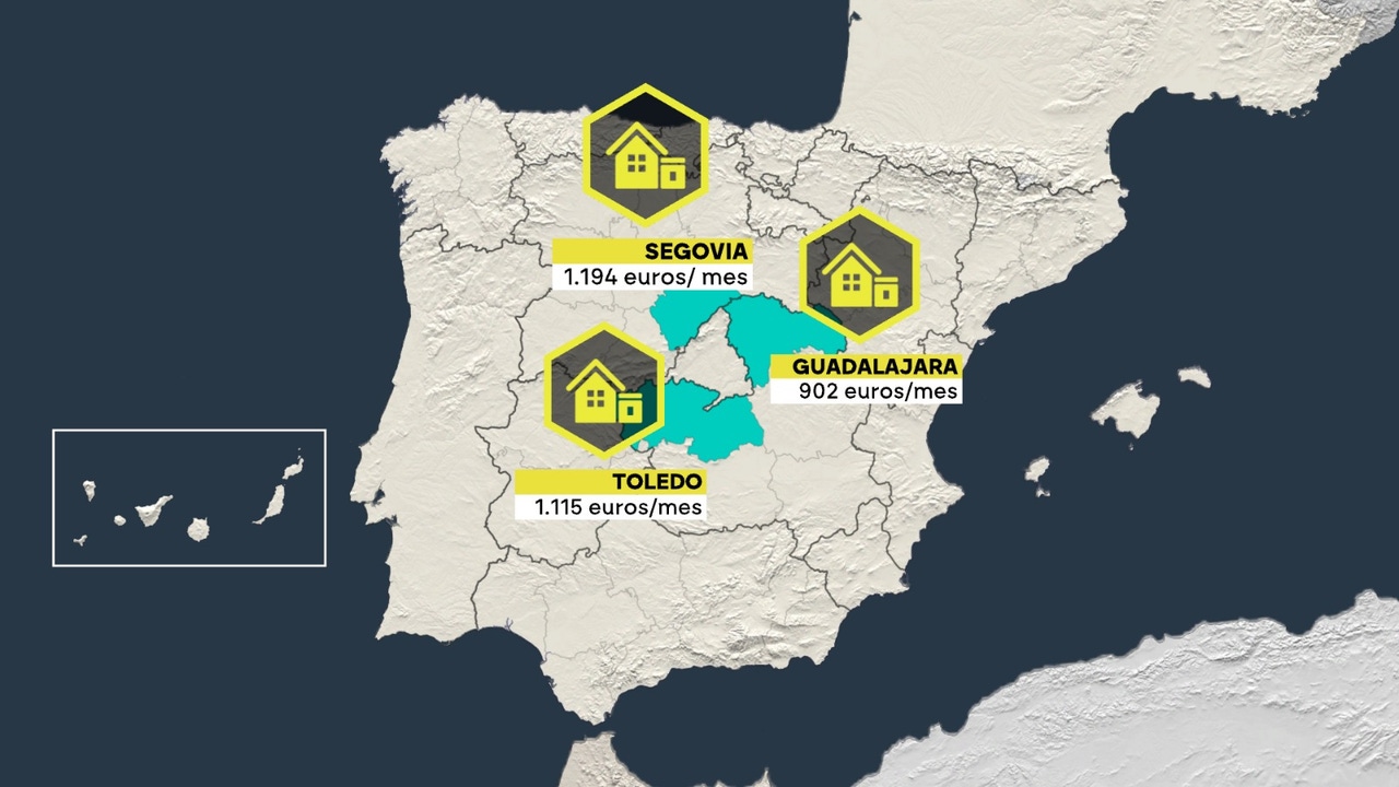 El alquiler se dispara hasta los 1.200 euros en Guadalajara, Toledo y Segovia por su cercanía con Madrid