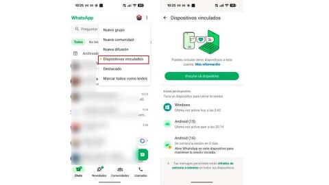 Dispositivos vinculados en WhatsApp