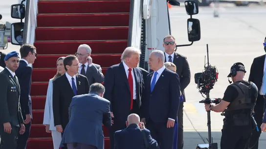 Donald Trump junto a Netanyahu a su llegada a Israel. Donald Trump junto a Netanyahu a su llegada a Israel.