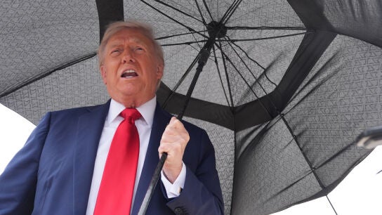 El presidente de Estados Unidos, Donald Trump, antes de viajar a Egipto