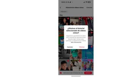 Eliminando el historial de TikTok