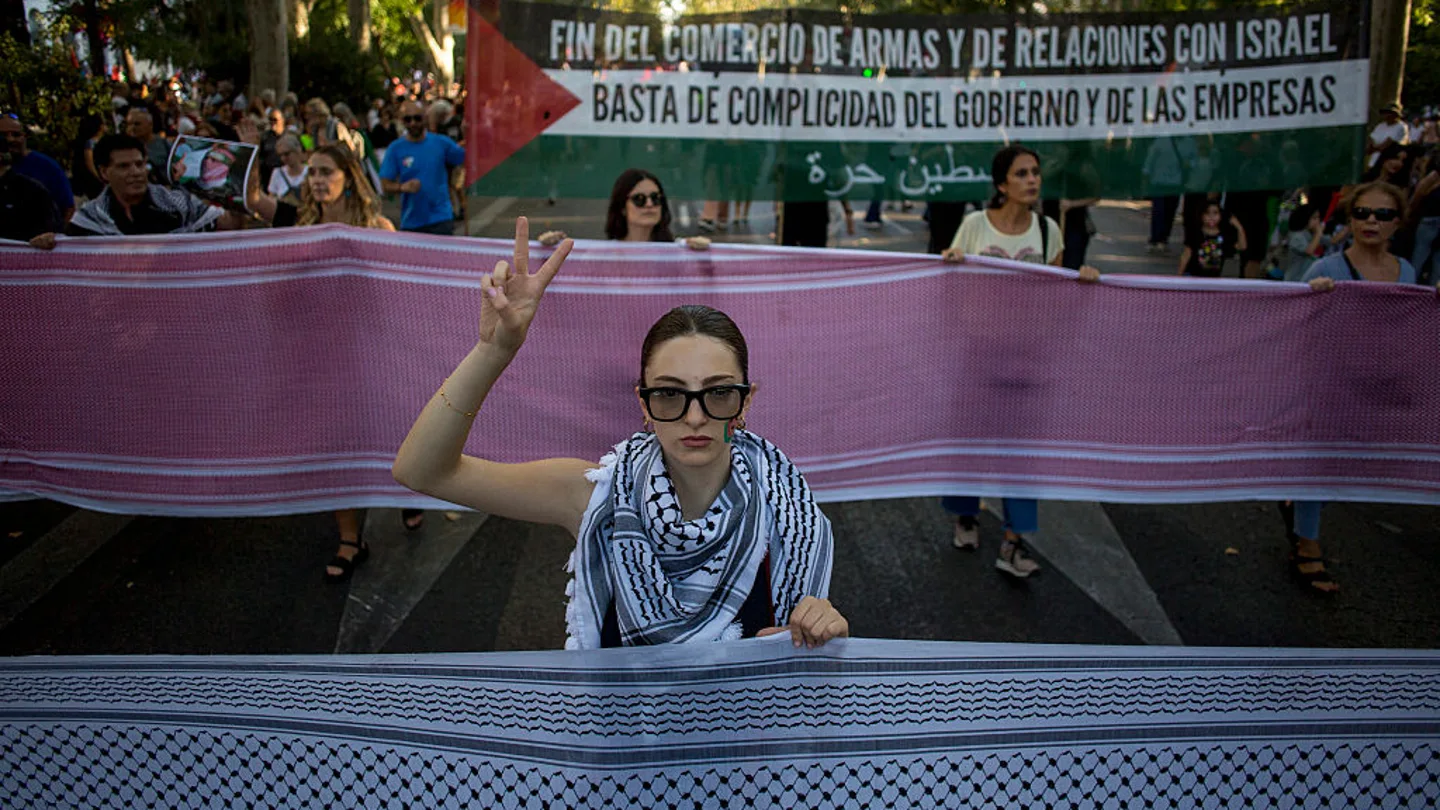 Imagen de la manifestación en apoyo a Palestina en Madrid del pasado 4 de octubre. Imagen de la manifestación en apoyo a Palestina en Madrid del pasado 4 de octubre.