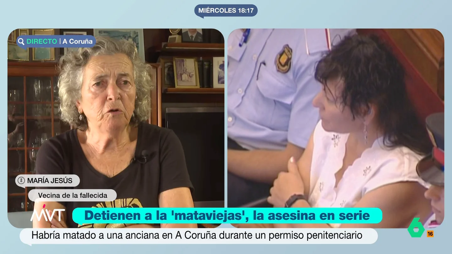 María Jesús, vecina de la última víctima de la 'mataviejas': "Carmiña era muy desconfiada; tuvo que tener muy malas artes para meterse en su casa" María Jesús, vecina de la última víctima de la 'mataviejas': "Carmiña era muy desconfiada; tuvo que tener muy malas artes para meterse en su casa"