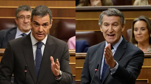 Pedro Sánchez y Alberto Núñez Feijóo. Pedro Sánchez y Alberto Núñez Feijóo.