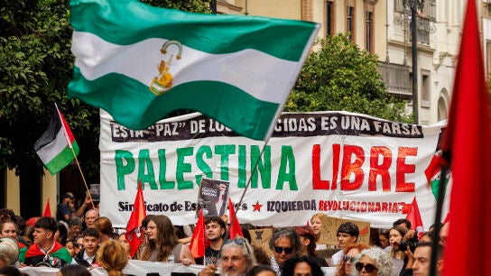 Manifestación en solidaridad con el pueblo palestino en Sevilla