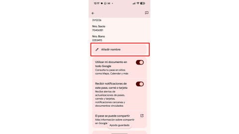 Función de apodo en Google Wallet