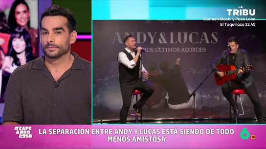 Juan Sanguino desvela la "crisistunidad" que podría ser el origen del mal rollo entre Andy y Lucas: "Andy pasó a ser un empleado" Juan Sanguino analiza en este vídeo los detalles de la separación de Andy y Lucas y desvela que podría venirse 'shakirazo' de Andy en una de las canciones de su primer disco en solitario.