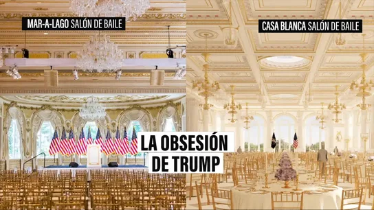 El salón de baile que Trump tiene en Mar-a-Lago y el que quiere para la Casa Blanca El salón de baile que Trump tiene en Mar-a-Lago y el que quiere para la Casa Blanca