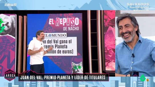 Nacho Garc&iacute;a repasa los titulares que anuncian que Juan del Val ha ganado el Premio Planeta: "Este se puede leer hasta con el tonito"