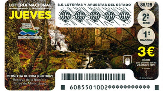 Décimo de la Lotería Nacional del jueves 23 de octubre de 2025.