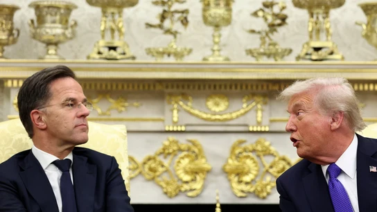 Trump habla durante su reunión con el secretario general de la OTAN, Mark Rutte Trump habla durante su reunión con el secretario general de la OTAN, Mark Rutte