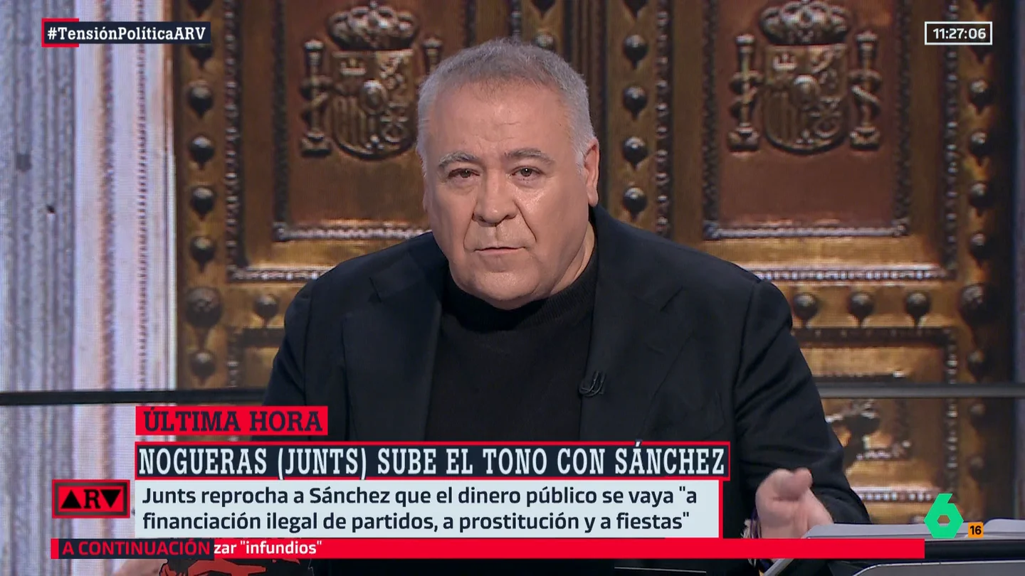 Ferreras traduce el mensaje de Junts: "Puigdemont empieza a estar hasta las narices" Ferreras traduce el mensaje de Junts: "Puigdemont empieza a estar hasta las narices"