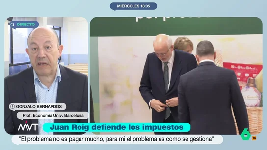 Bernardos considera que los impuestos "cada vez más van a chorradas": "No es de un político u otro, es relativamente general" El economista analiza el porqué de la subida de precios de muchos alimentos, especialmente la de los llamados alimentos no elaborados. Además, Bernardos ha valorado unas declaraciones de Juan Roig, sobre a qué se destinan los impuestos.