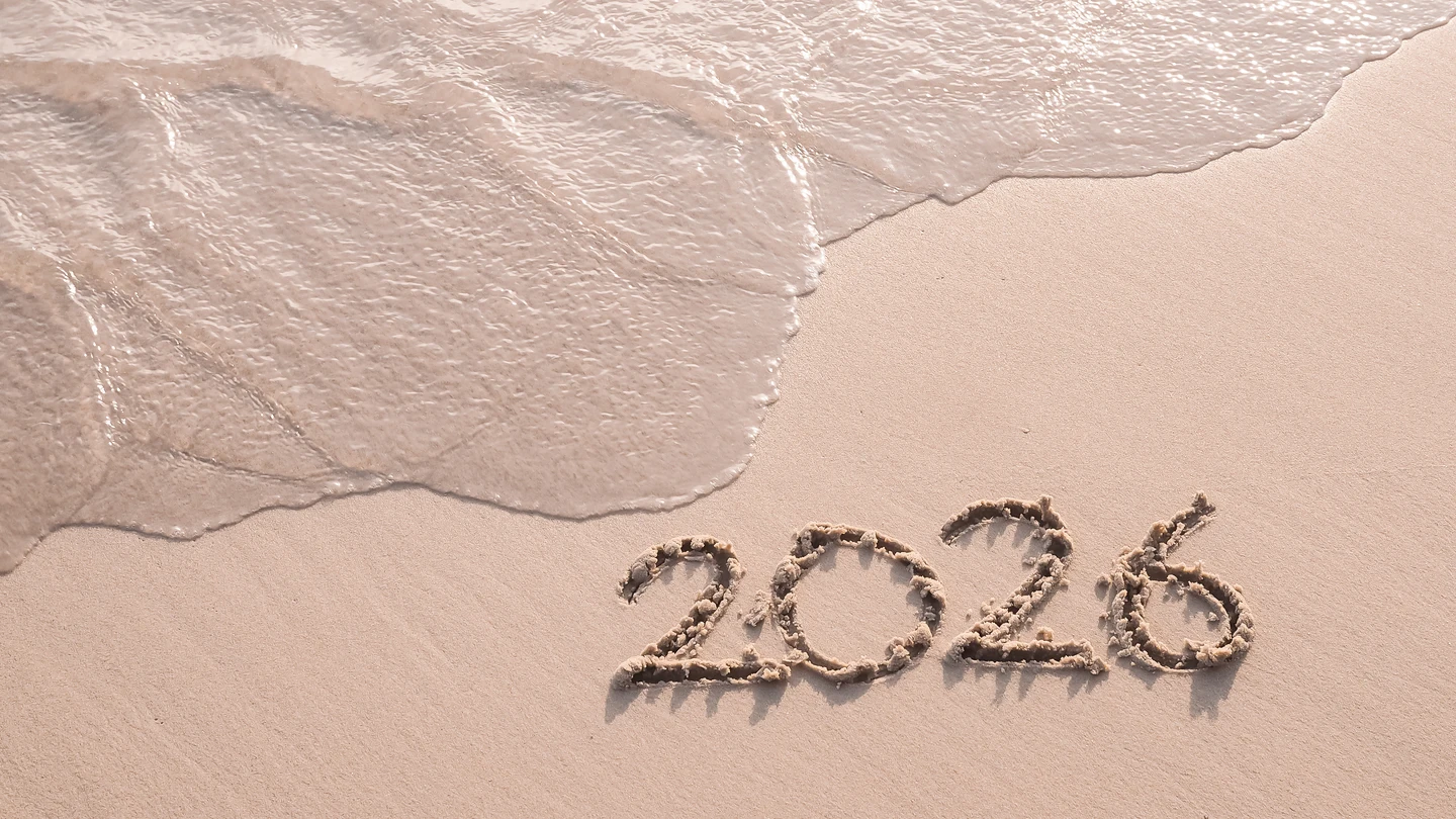 Foto con el año 2026 en la playa Foto con el año 2026 en la playa