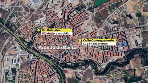 Punto donde Antolín González se deshizo del arma del crimen.  Punto donde Antolín González se deshizo del arma del crimen.
