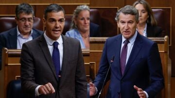 Pedro Sánchez y Alberto Núñez Feijóo, enfrentados en el Congreso de los Diputados Pedro Sánchez y Alberto Núñez Feijóo, enfrentados en el Congreso de los Diputados