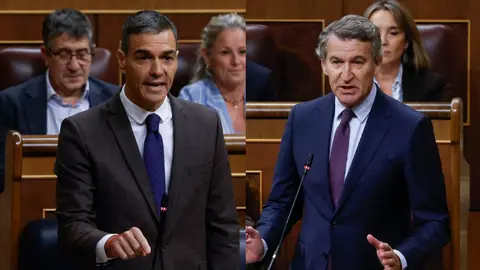 Pedro Sánchez y Alberto Núñez Feijóo, enfrentados en el Congreso de los Diputados Pedro Sánchez y Alberto Núñez Feijóo, enfrentados en el Congreso de los Diputados