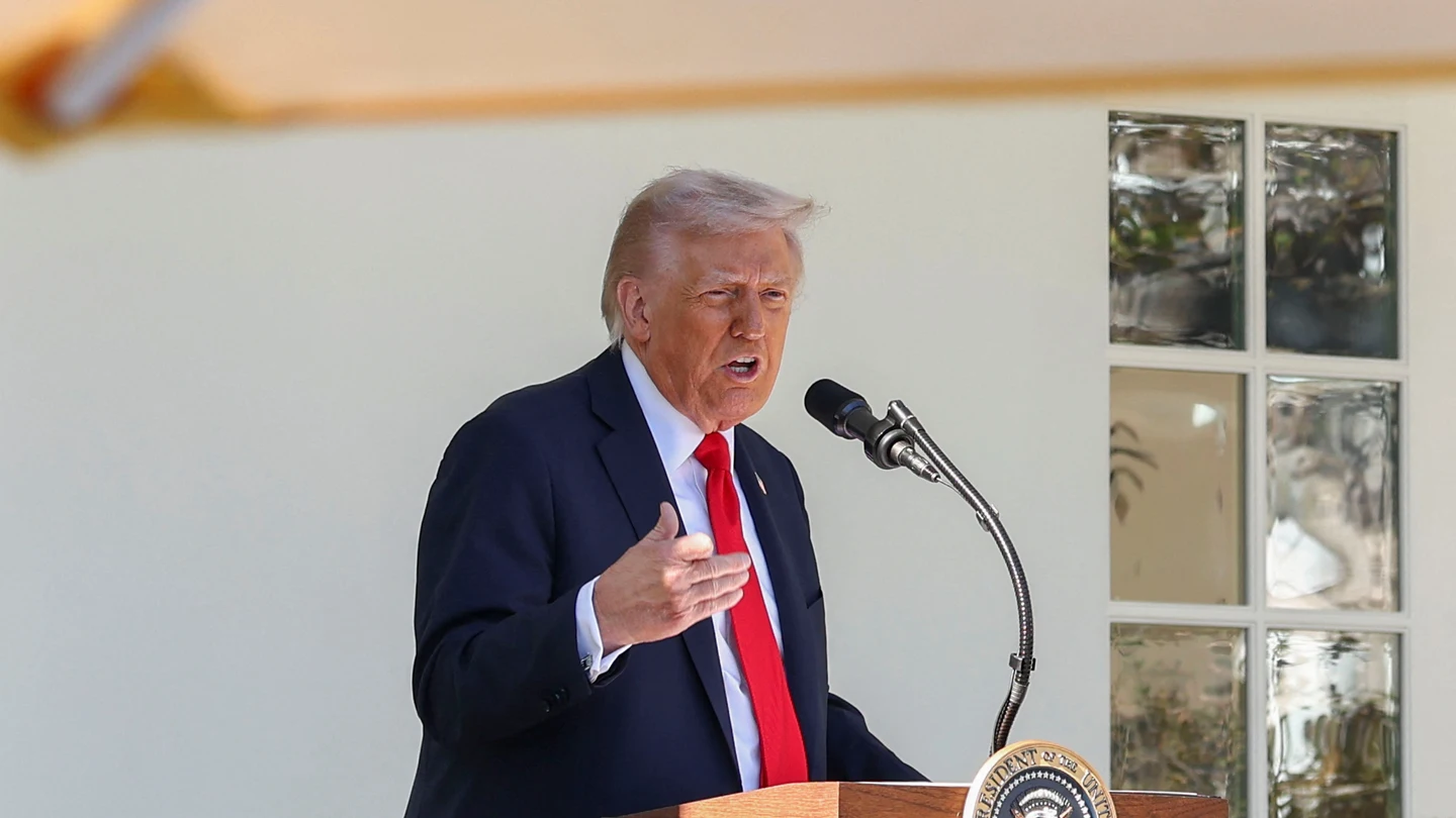 El presidente de Estados Unidos, Donald Trump, durante una comparecencia El presidente de Estados Unidos, Donald Trump, durante una comparecencia