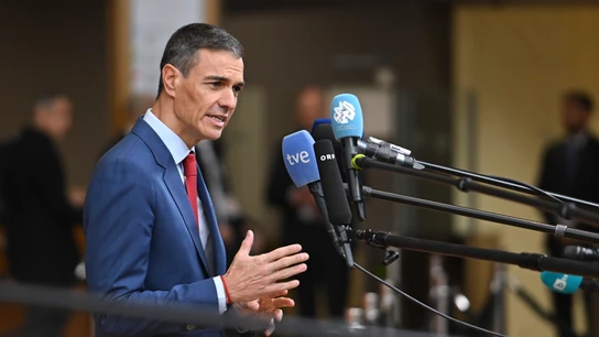 El presidente del Gobierno, Pedro Sánchez, atiende a los medios a su llegada al Consejo Europeo en Bruselas El presidente del Gobierno, Pedro Sánchez, atiende a los medios a su llegada al Consejo Europeo en Bruselas