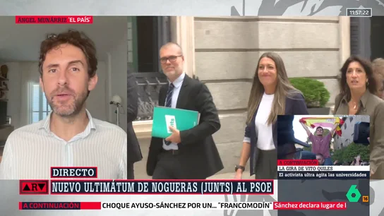 Munárriz, sobre la amenaza de Nogueras al Gobierno: "¿Qué va a romper Junts que no esté roto ya?" Munárriz, sobre la amenaza de Nogueras al Gobierno: "¿Qué va a romper Junts que no esté roto ya?"