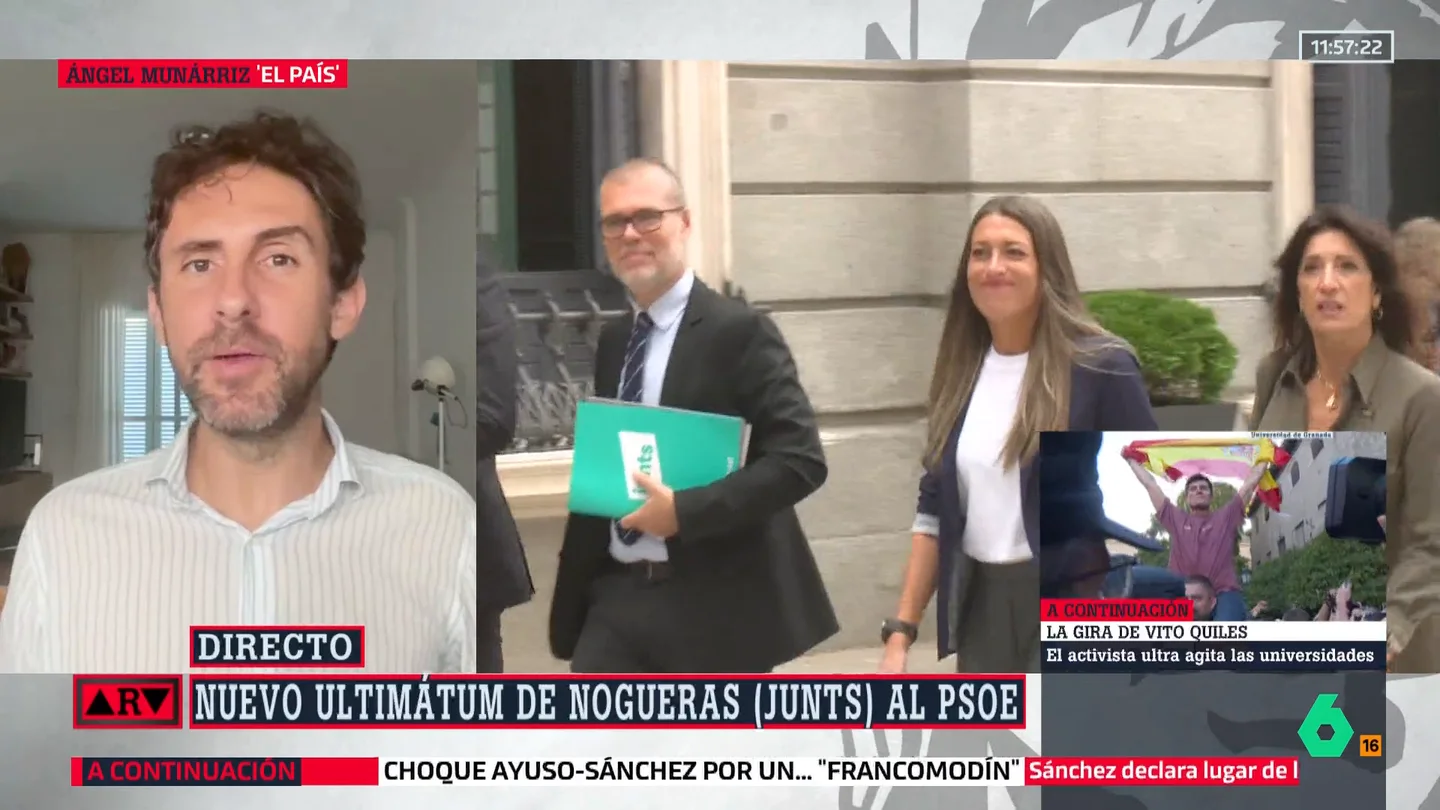 Munárriz, sobre la amenaza de Nogueras al Gobierno: "¿Qué va a romper Junts que no esté roto ya?" Munárriz, sobre la amenaza de Nogueras al Gobierno: "¿Qué va a romper Junts que no esté roto ya?"