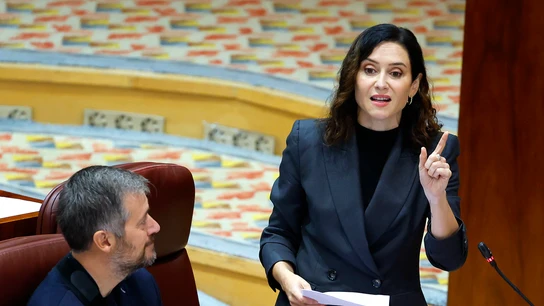 La presidenta de la Comunidad de Madrid, Isabel Díaz Ayuso, interviene durante el pleno de la Asamblea de Madrid La presidenta de la Comunidad de Madrid, Isabel Díaz Ayuso, interviene durante el pleno de la Asamblea de Madrid
