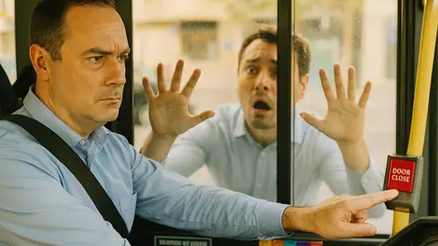 Se plantó delante del bus y colapsó Madrid: el vídeo de la LÍNEA 6 que arrasa en TikTok Conductor cerrando puerta del bus