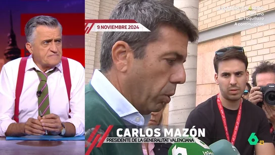 Wyoming responde tajante a Mazón por la DANA: "Cualquier otro político hubiera dimitido tras cambiar tanto de versión" Wyoming responde tajante a Mazón por la DANA: "Cualquier otro político hubiera dimitido tras cambiar tanto de versión"